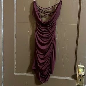 Silky ruched mini dress